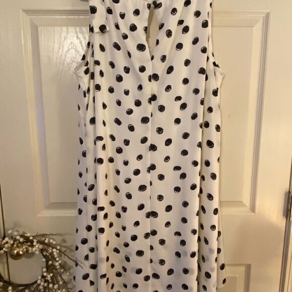 SLNY FASHIONS Black and White Dot DRESS - Picture 6 of 6